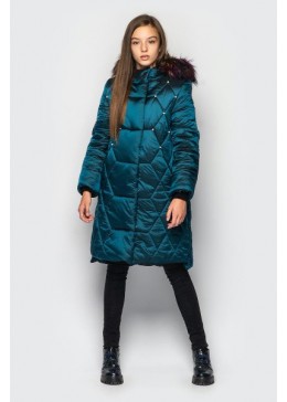 Cvetkov темно-бірюзове зимове пальто для дівчинки Рената